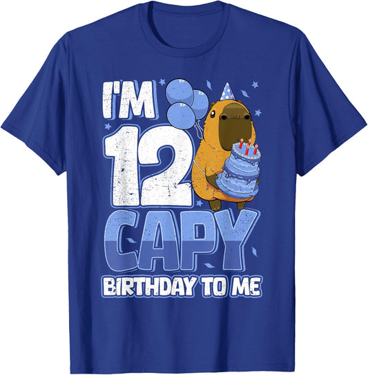 12 Years Capy Birthday to me Boys 12th Birthday Capybara T-Shirt - T-Shirt | Royal
