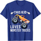 This Kid Loves Monster Trucks Boys and Girls Gift T-Shirt - T-Shirt | Royal