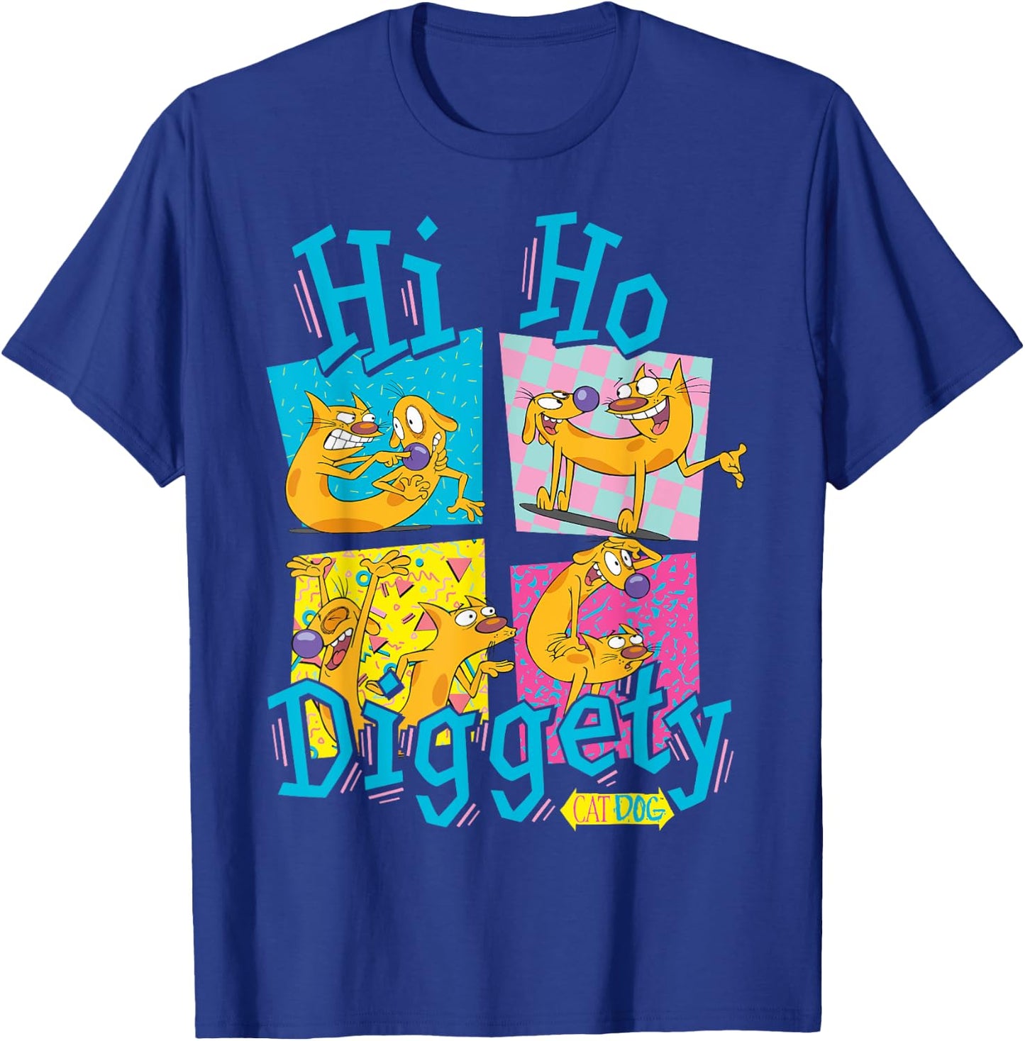 CatDog Hi Ho Diggety Retro Box Up T-Shirt - T-Shirt | Royal