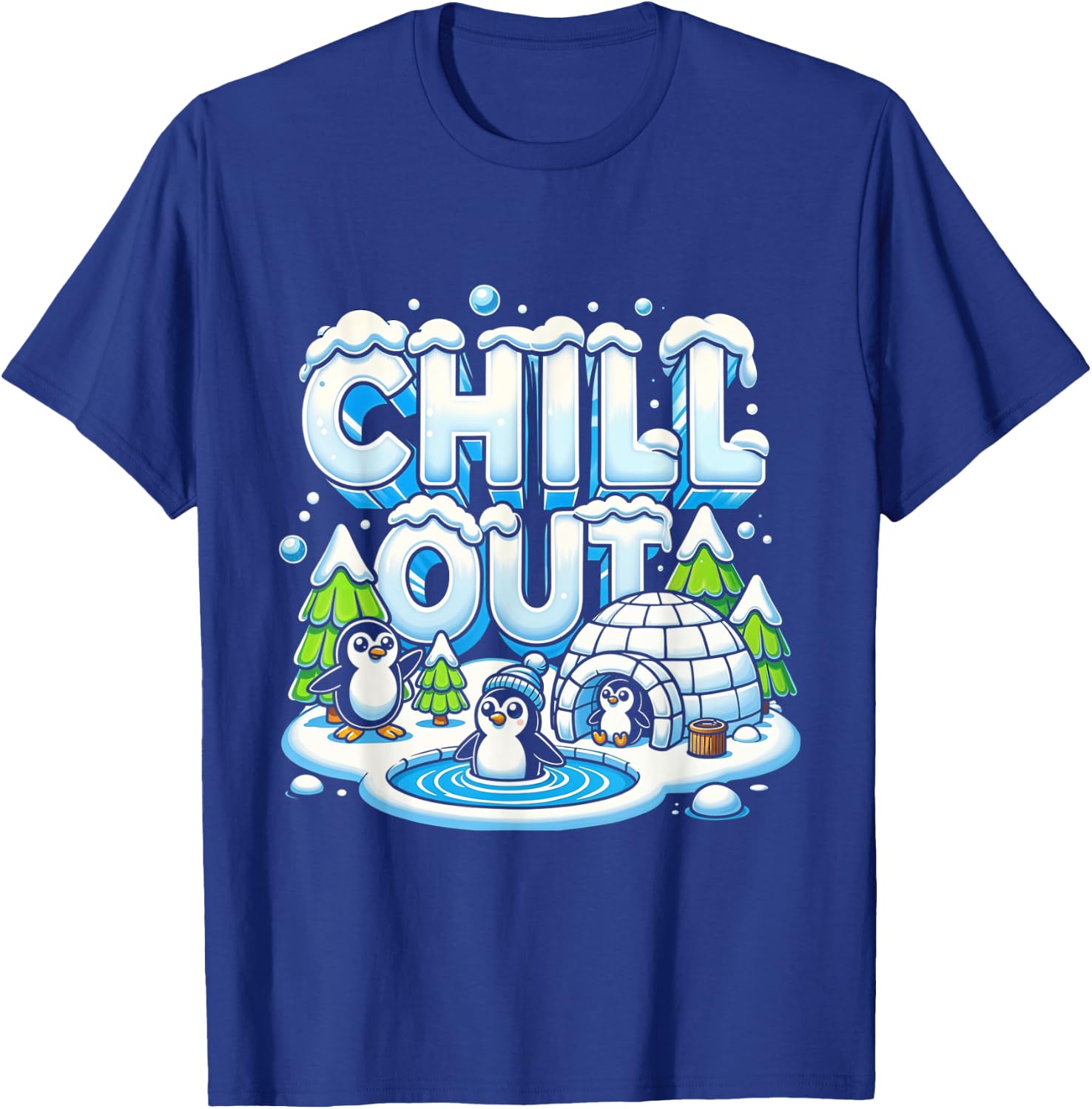 Antarctica Penguin Chill Out Shirt Cute Winter Penguin Igloo T-Shirt - T-Shirt | Royal