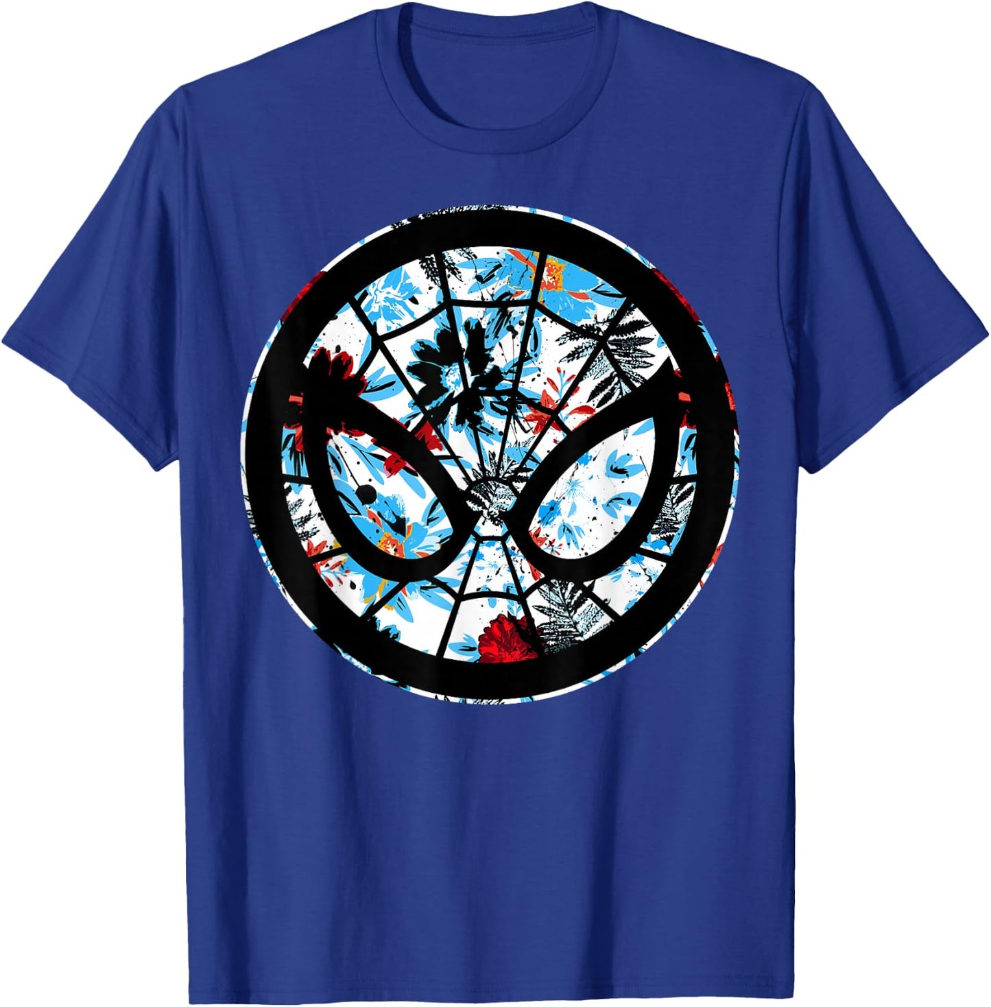 Marvel Spider Man Mask Symbol Tropical Graphic T-Shirt - T-Shirt | Royal