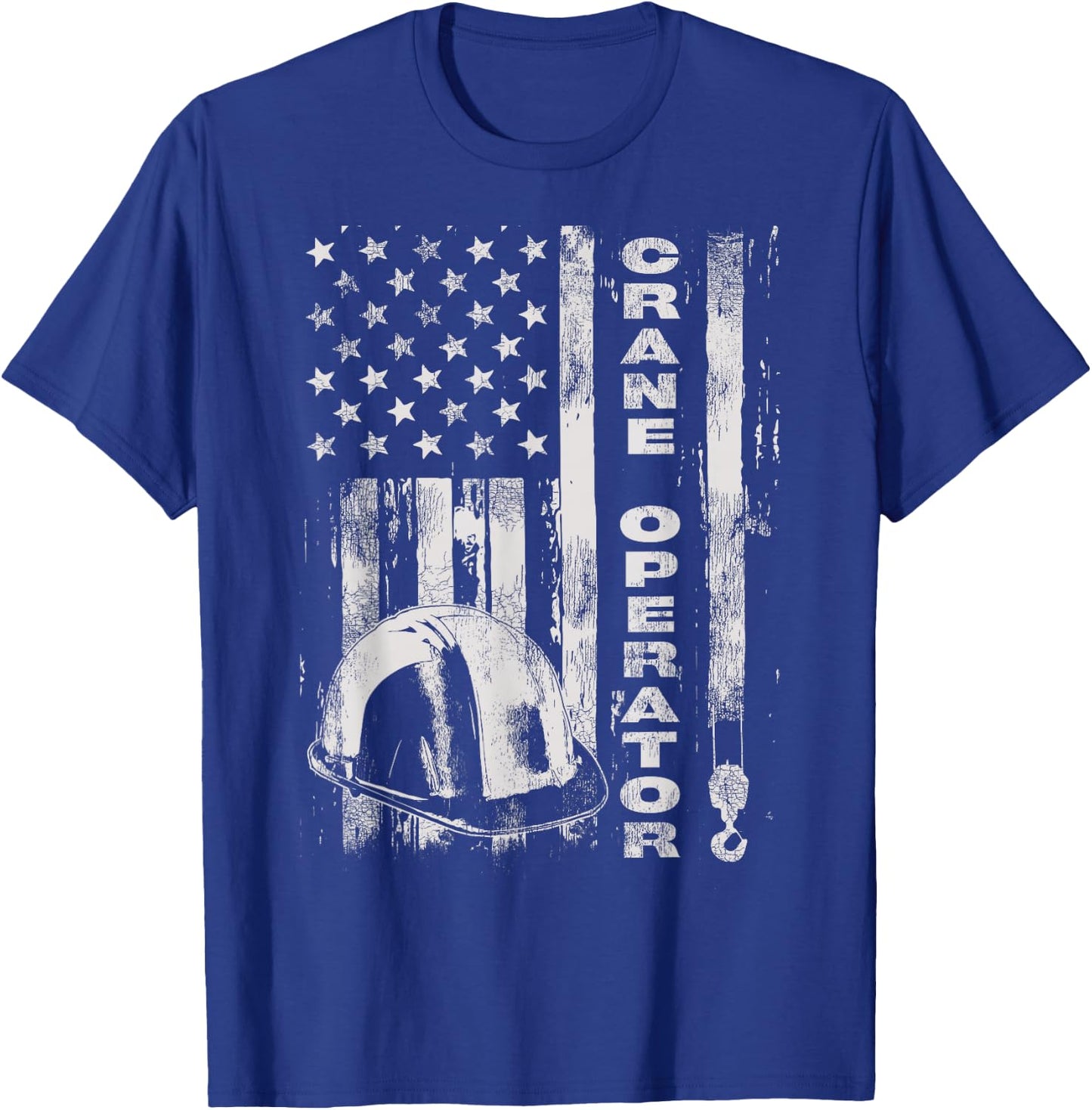Vintage Crane Operator American Flag T-Shirt - T-Shirt | Royal