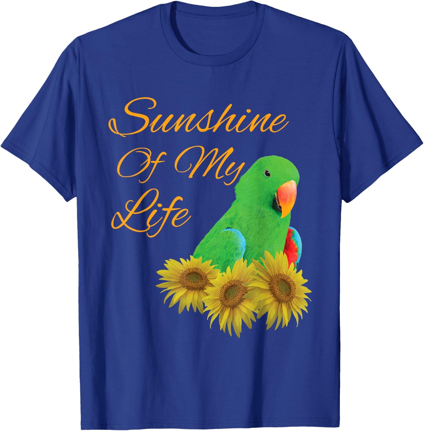 Eclectus Parrot, Male, Sunshine Sunflower T-Shirt - T-Shirt | Royal