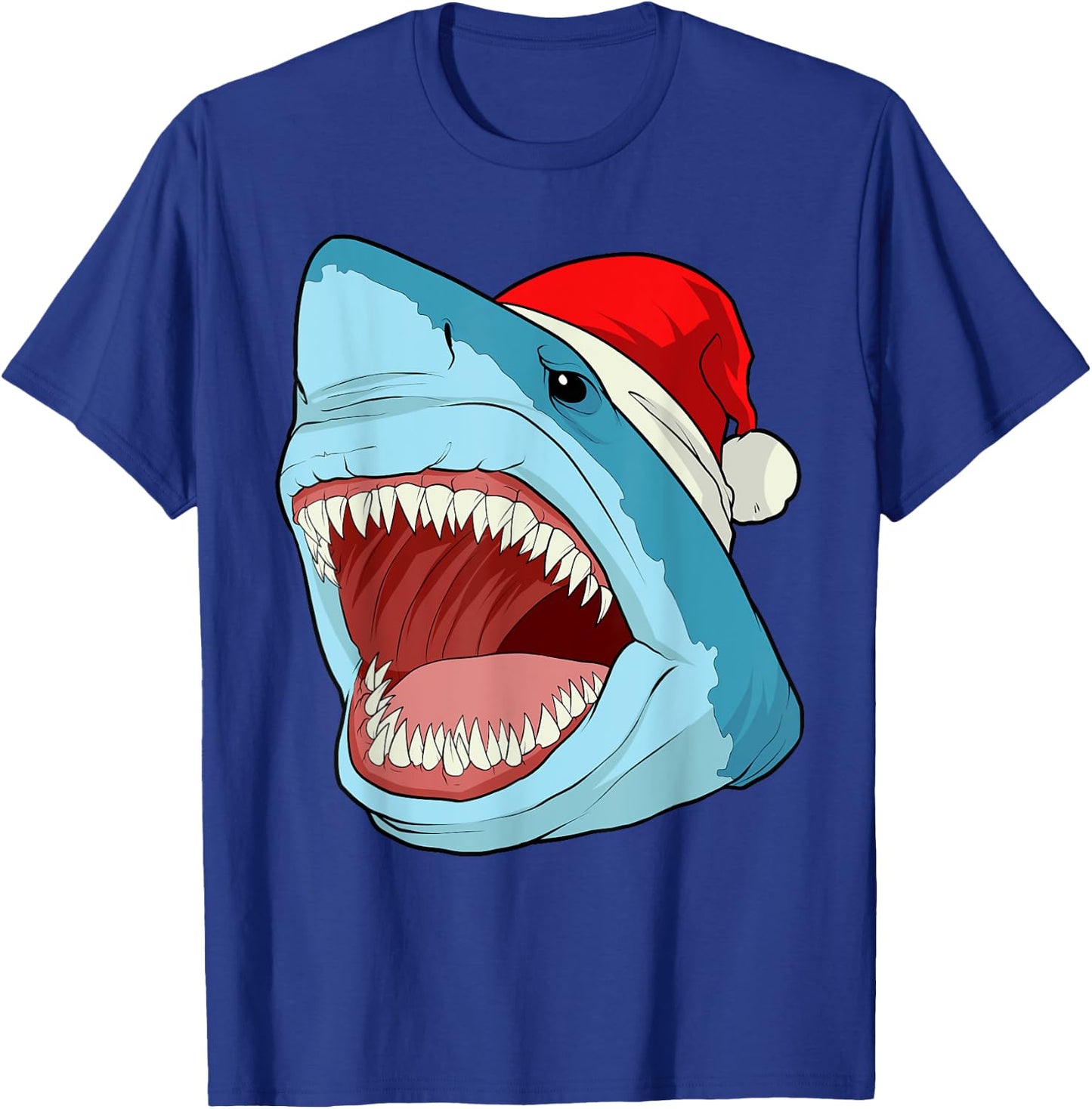 Santa Jaws T Shirt Cool Christmas Shark Pun Xmas Party T-Shirt - T-Shirt | Royal