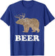 Bear + Deer, Beer Funny T-Shirt - T-Shirt | Royal