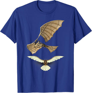 Ornithopter Shirt Leonardo da Vinci Fly Aircraft Sketch T-Shirt - T-Shirt | Royal