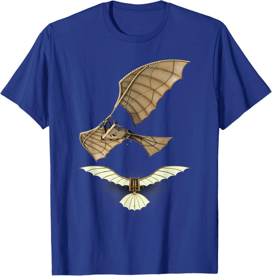 Ornithopter Shirt Leonardo da Vinci Fly Aircraft Sketch T-Shirt - T-Shirt | Royal