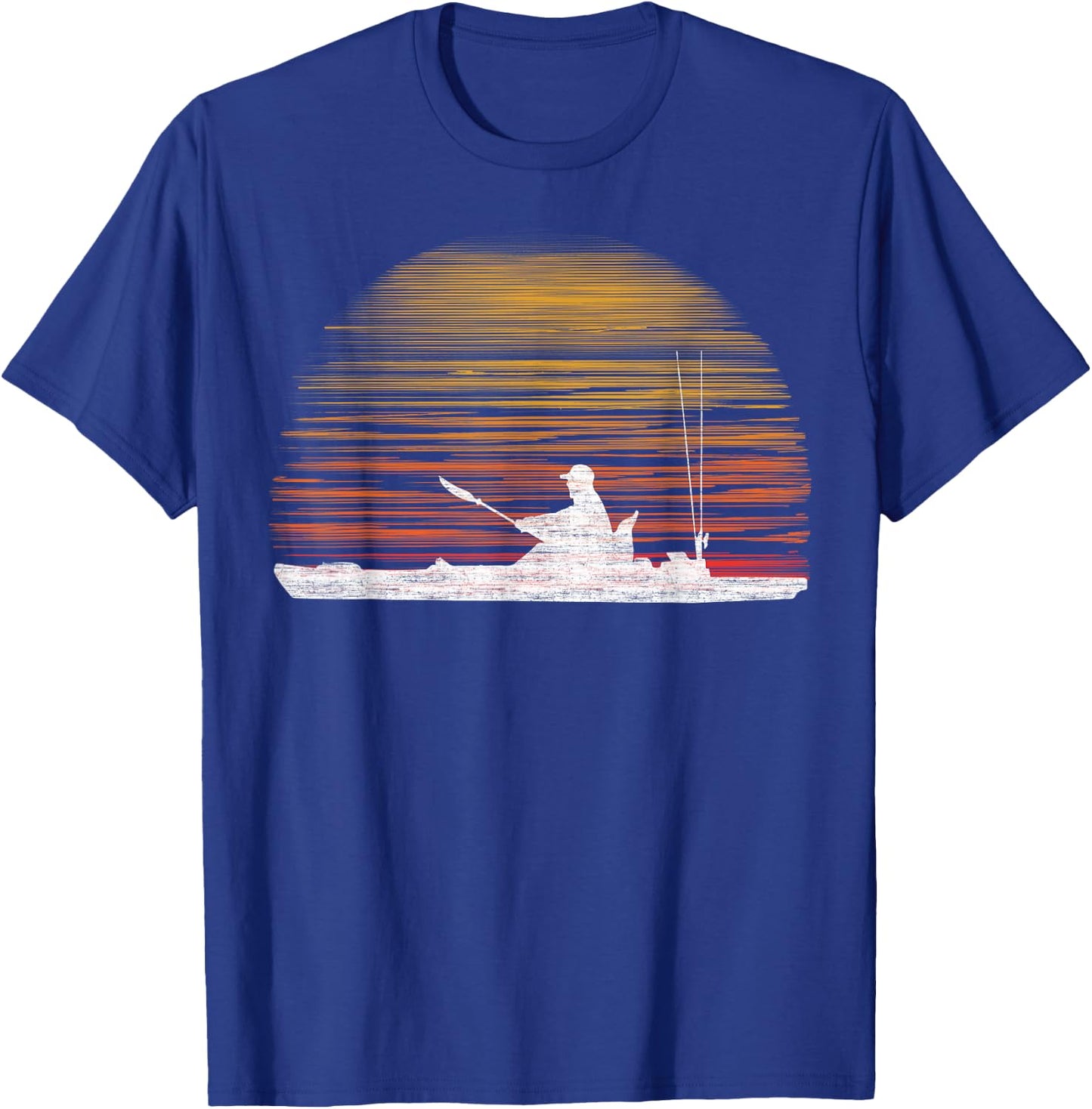 Kayak Fishing Graphic Fisherman Kayaking Angler Vintage T-Shirt - T-Shirt | Royal