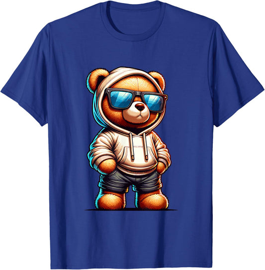 Teddy Bear Graphic Bears Cool Hip Hop Streetwear Colorful T-Shirt - T-Shirt | Royal
