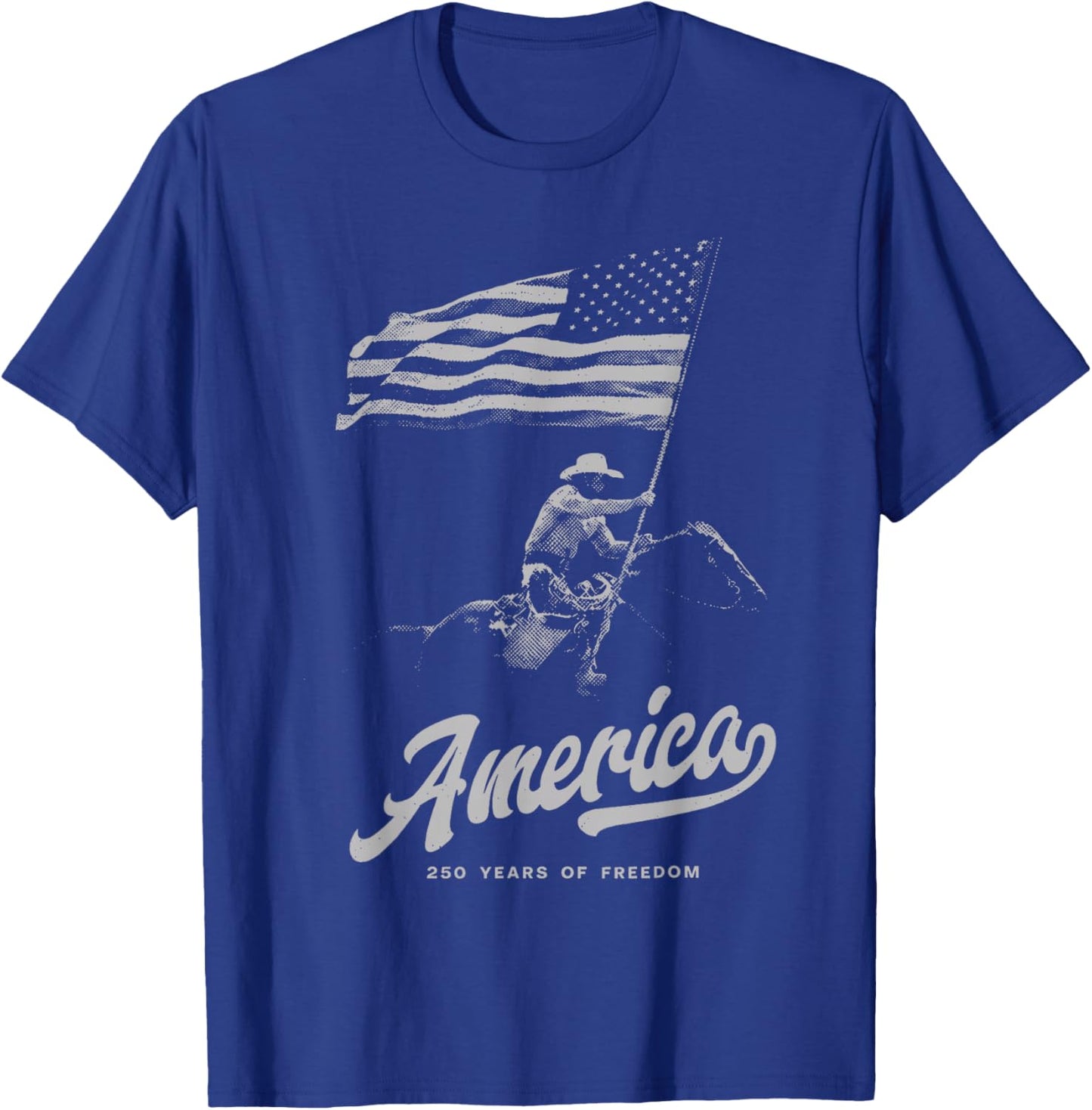 Retro Cowboy USA 250th Anniversary 2026 T-Shirt - T-Shirt | Royal