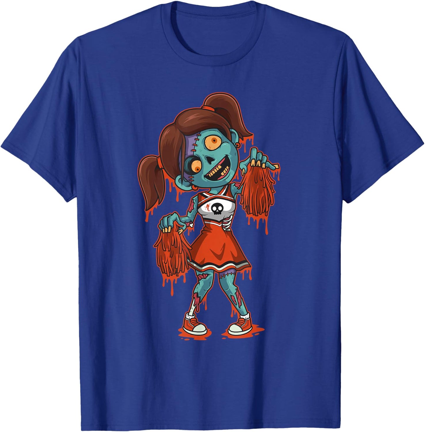 Zombie Cheerleader Halloween Trick or Treat Gift T-Shirt - T-Shirt | Royal