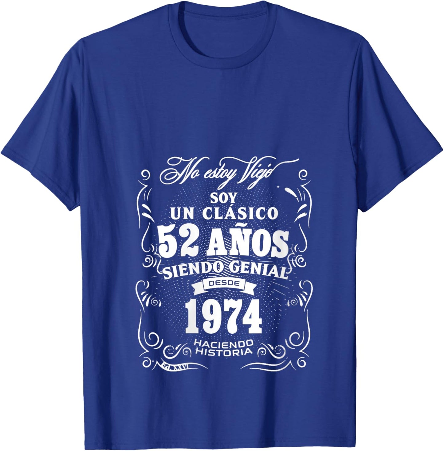 Women's Vintage 52nd Birthday Men Funny 1974 52 Birthday Spanish V-Neck T-Shirt - T-Shirt | Royal