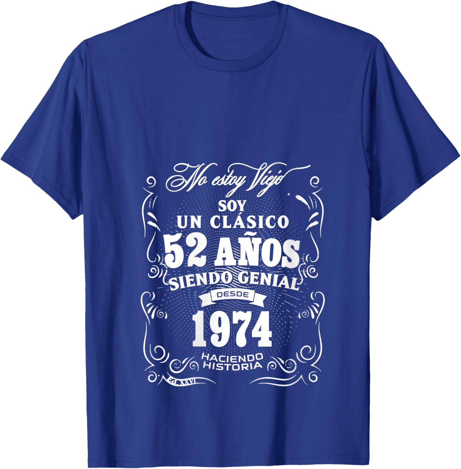 Women's Vintage 52nd Birthday Men Funny 1974 52 Birthday Spanish V-Neck T-Shirt - T-Shirt | Royal
