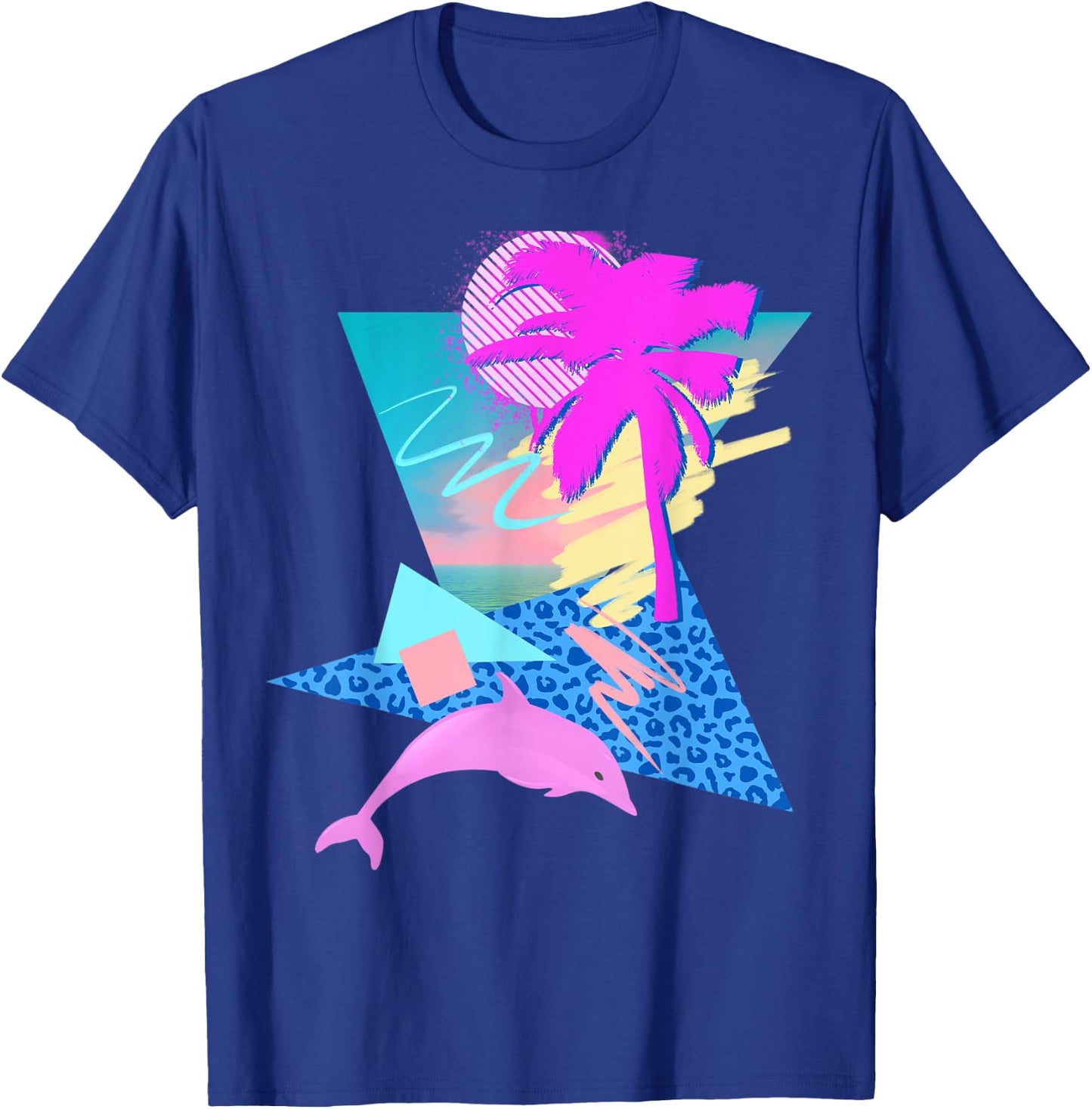 Vaporwave Aesthetic 80s 90s Throwback Retrowave Dolphin T-Shirt - T-Shirt | Royal