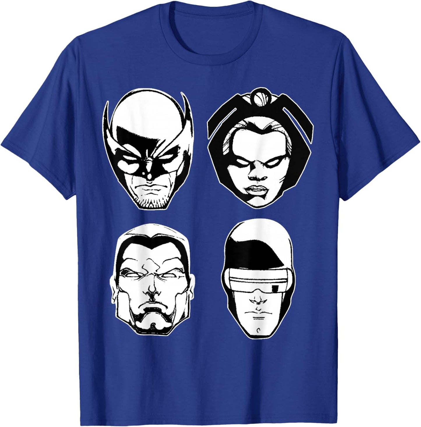 Marvel X-Men Wolverine Storm Colossus Cyclops Heads T-Shirt - T-Shirt | Royal