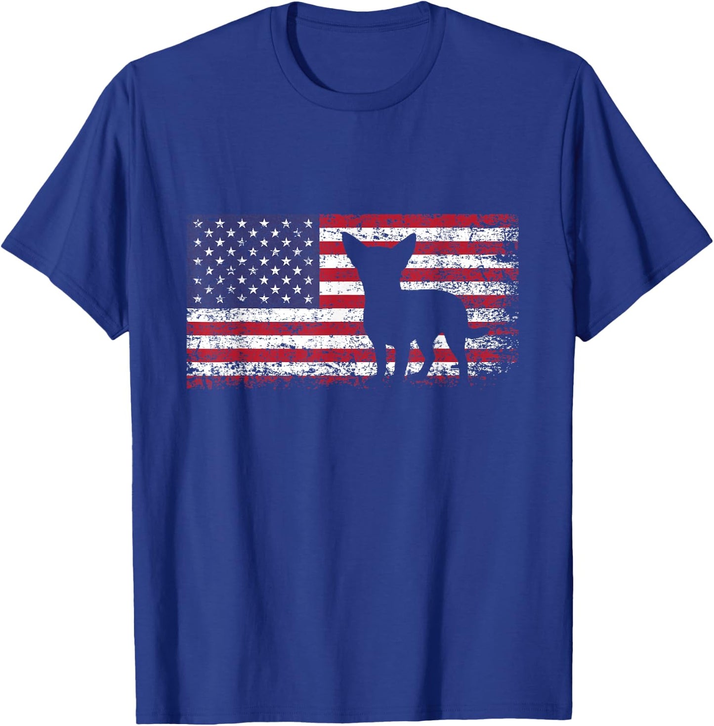 Chihuahua American Flag I Love My Chihuahua T-Shirt - T-Shirt | Royal