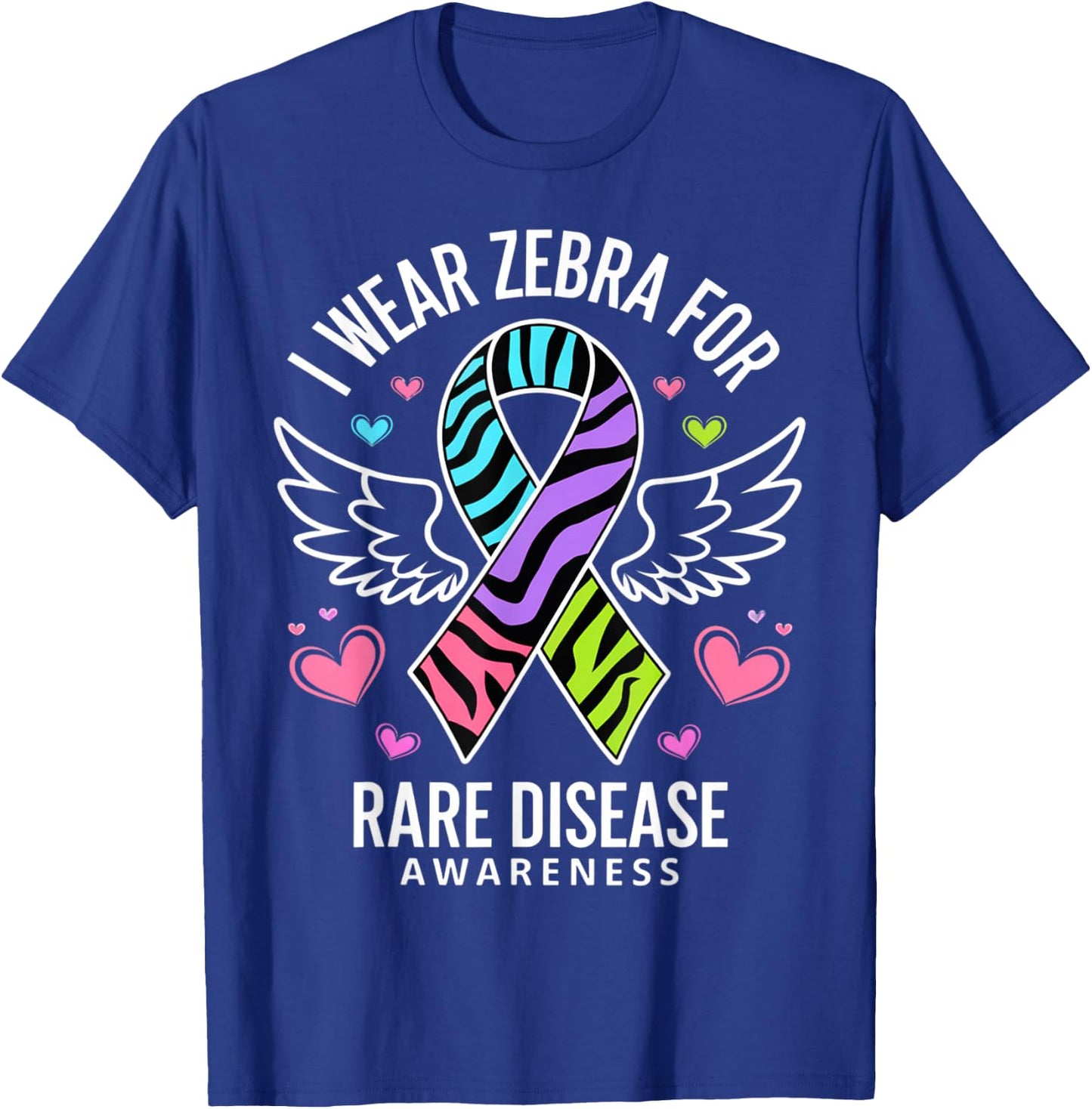 Rare Disease Day 2025 Shirt Zebra Ribbon Awareness T-Shirt - T-Shirt | Royal