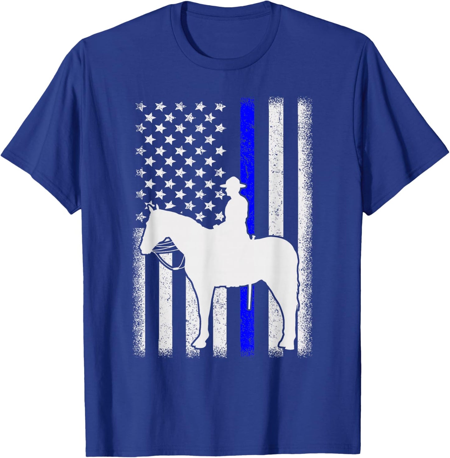 Police Officer Mounted Patrol Cops Law Enforcement T-Shirt - T-Shirt | Royal