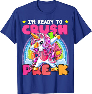 Crush Pre-K Dabbing Unicorn Back to School Girls Gift T-Shirt - T-Shirt | Royal