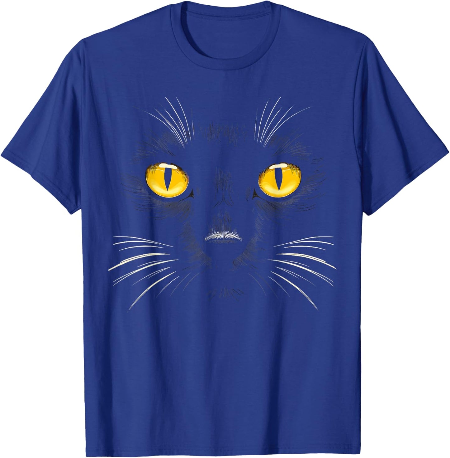 Black Cat With Yellow Eyes Face Funny Cat Women Kids T-Shirt - T-Shirt | Royal