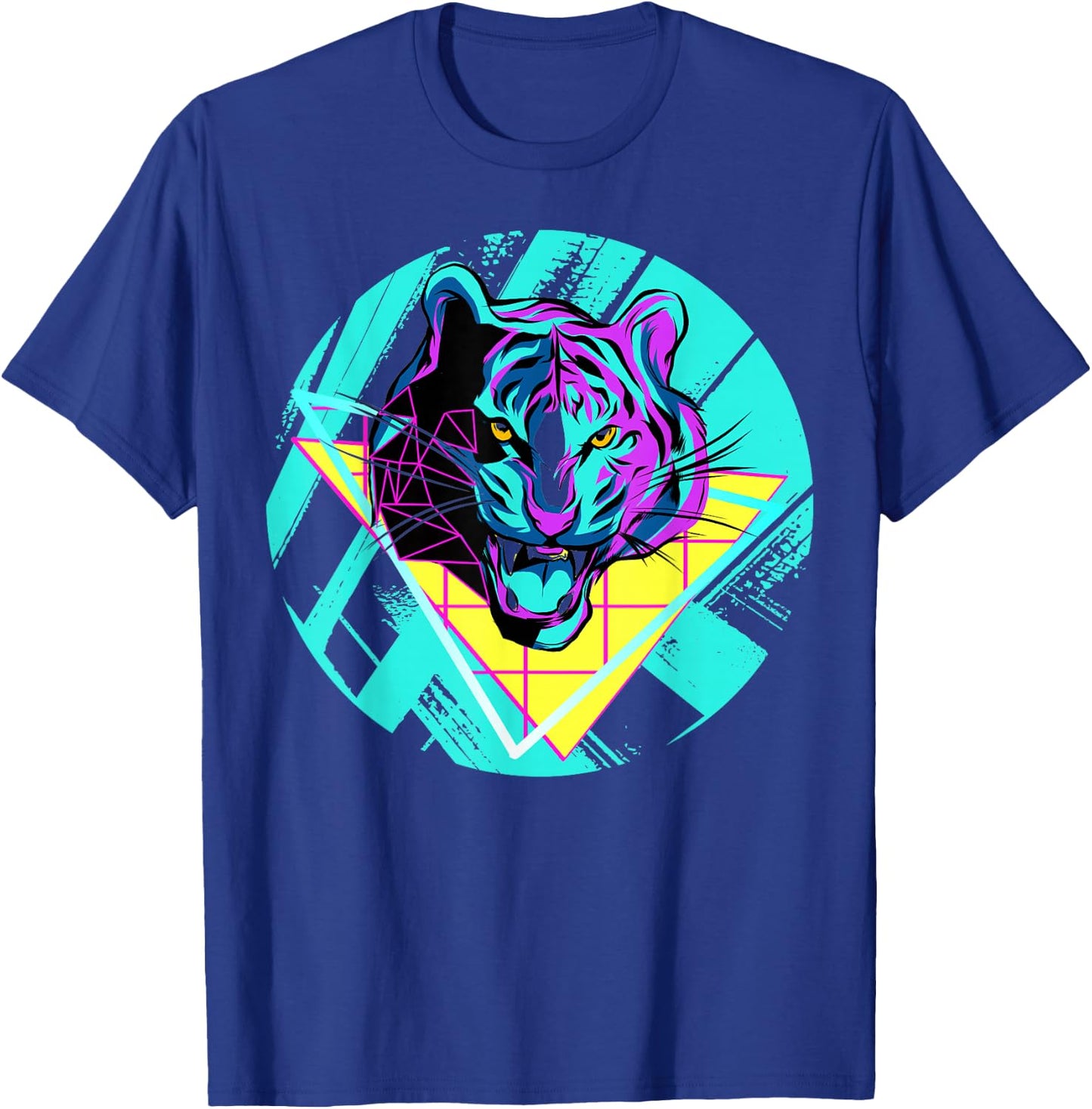 80's Wild Tiger Colorful Party T-Shirt - T-Shirt | Royal