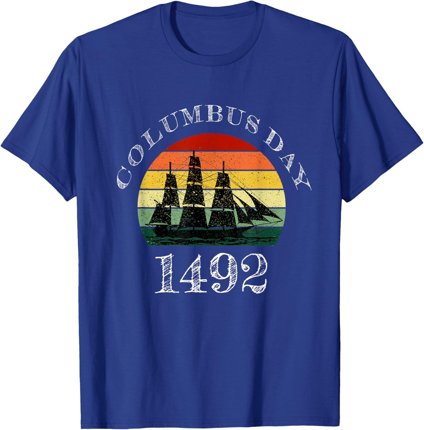 Happy columbus day vintage T-Shirt - T-Shirt | Royal