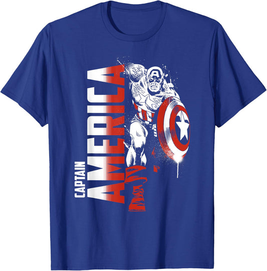 Marvel Avengers Vintage Captain America Comic Hero T-Shirt - T-Shirt | Royal