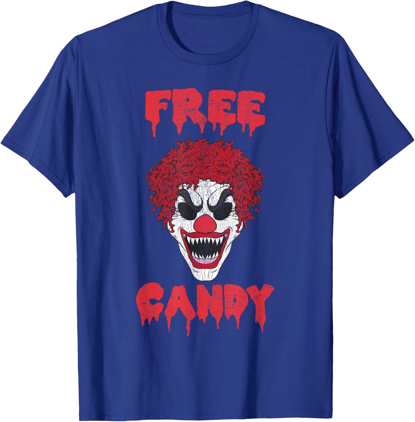 Scary Clown Free Candy Evil Halloween T-Shirt - T-Shirt | Royal