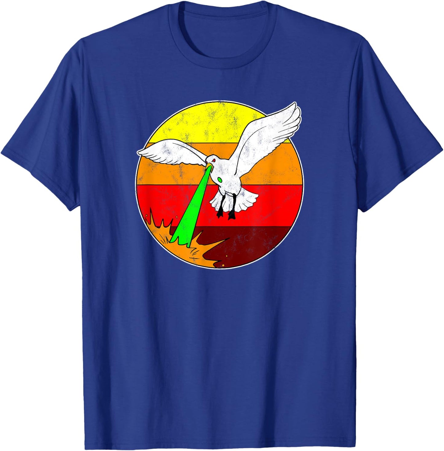 Laser Seagull Funny Retro Seagull T-Shirt - T-Shirt | Royal