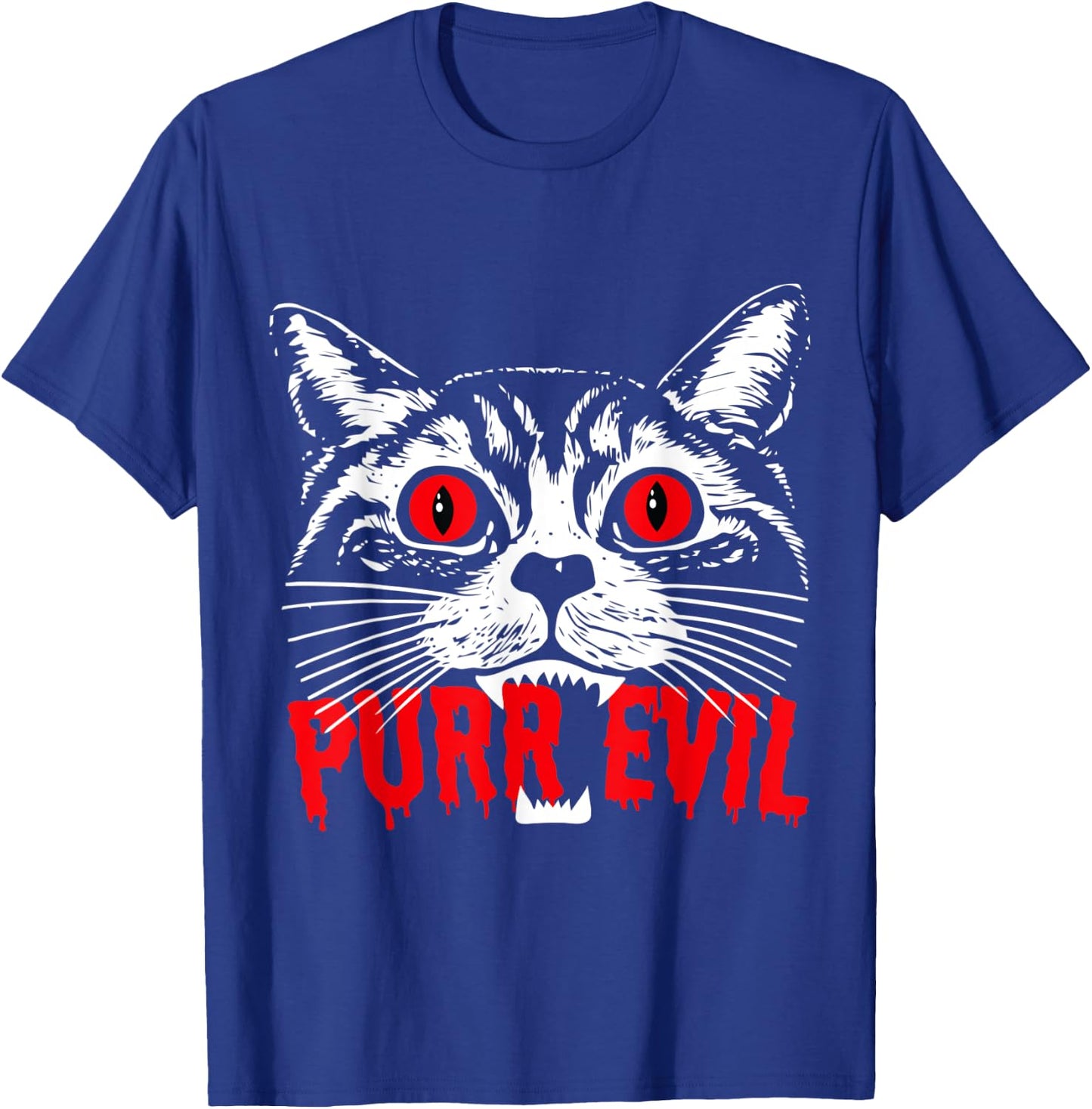Purr Evil Satanic Cat Spooky design for Halloween Women Kids T-Shirt - T-Shirt | Royal