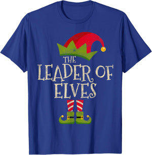 The Leader of Elves Elf Costume Family Group Gift Christmas T-Shirt - T-Shirt | Royal