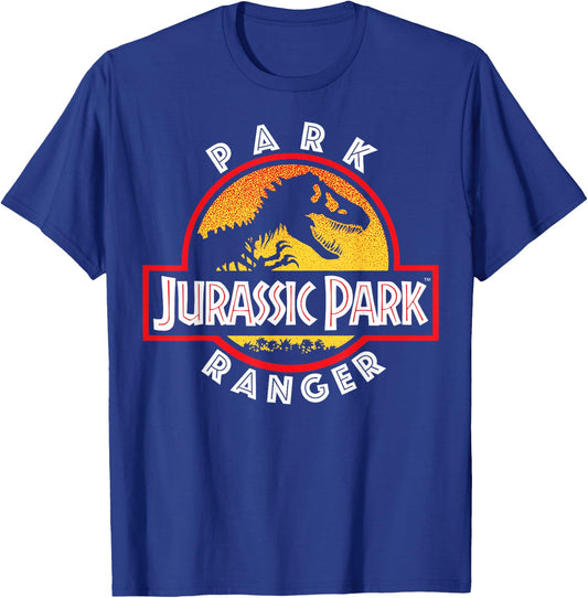 Jurassic Park Adult Men's Black Classic Fit Short Sleeve Dinosaur Graphic T-Shirt - T-Shirt | Royal
