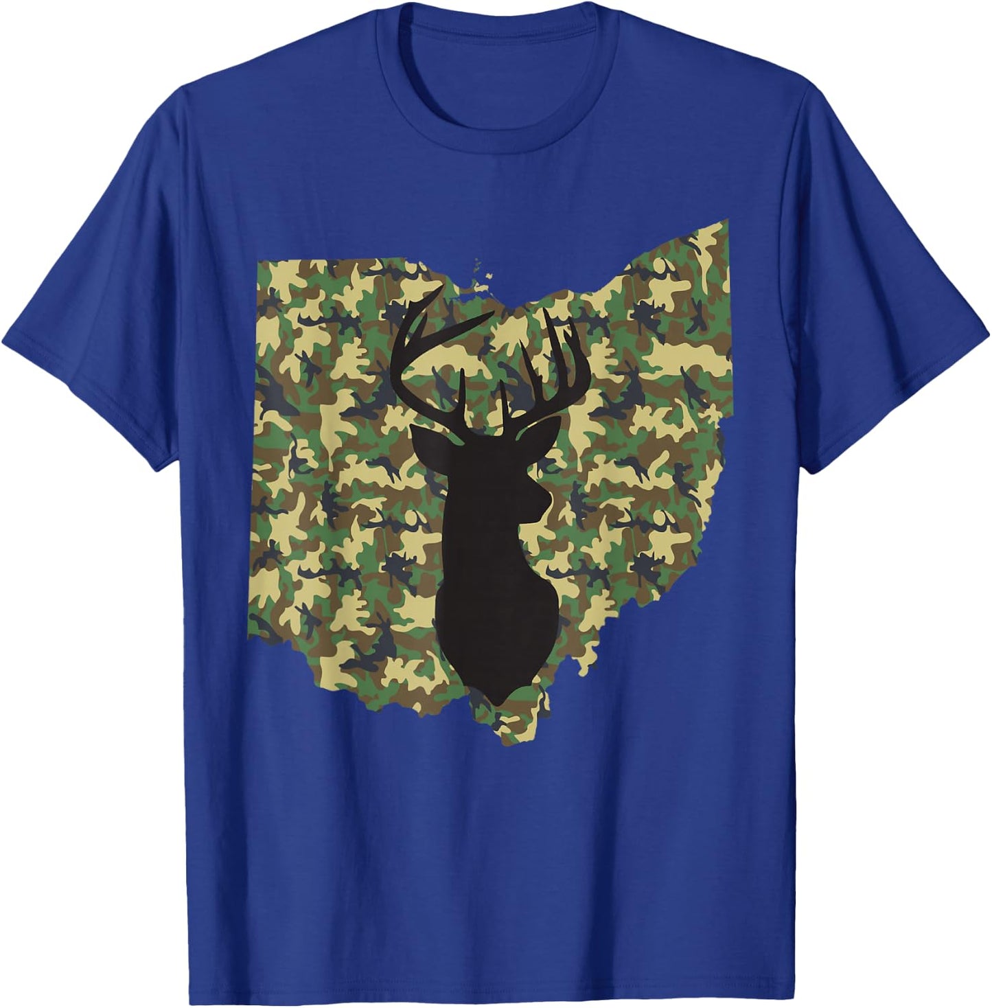 Deer Hunter Camouflage Hunting Safety Orange State Ohio T-Shirt - T-Shirt | Royal