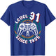 Level 31 Unlocked Awesome Since 1995 31st Birthday Gamer T-Shirt - T-Shirt | Royal