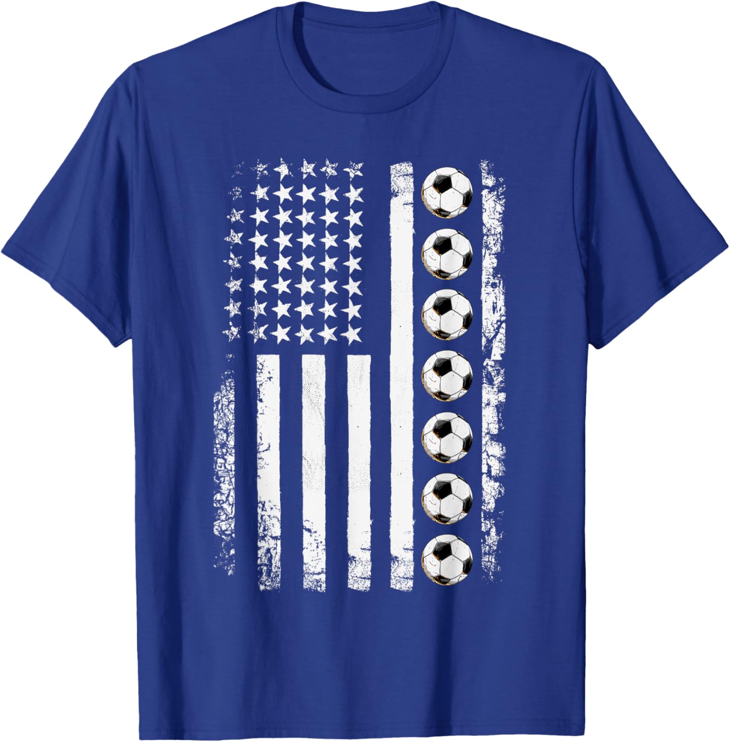 American Flag Soccer Apparel - Vintage Soccer T-Shirt - T-Shirt | Royal