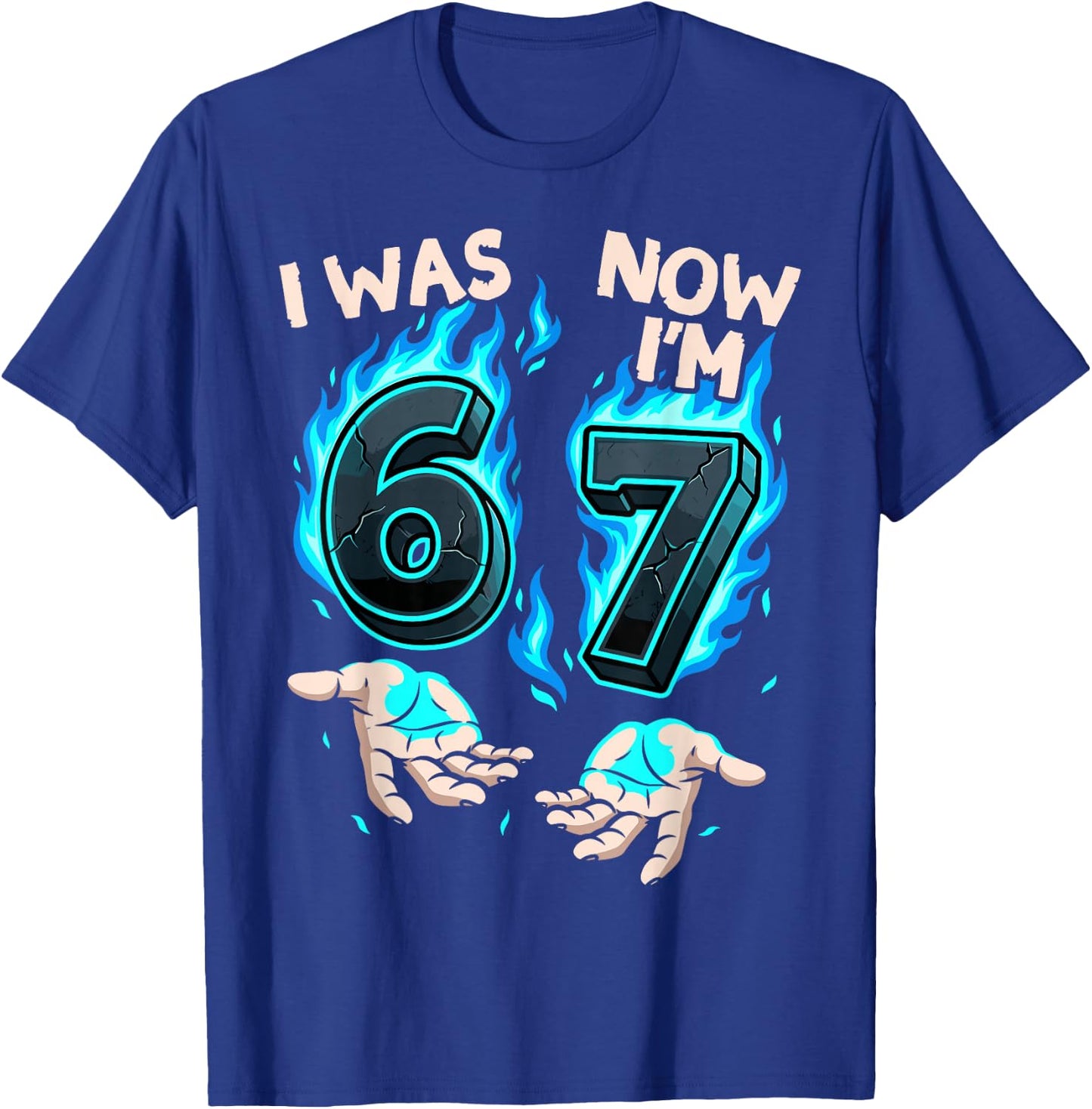 I was 6 Now I'm 7 Year Old 7th Birthday 6 7 Birthday Boys T-Shirt - T-Shirt | Royal
