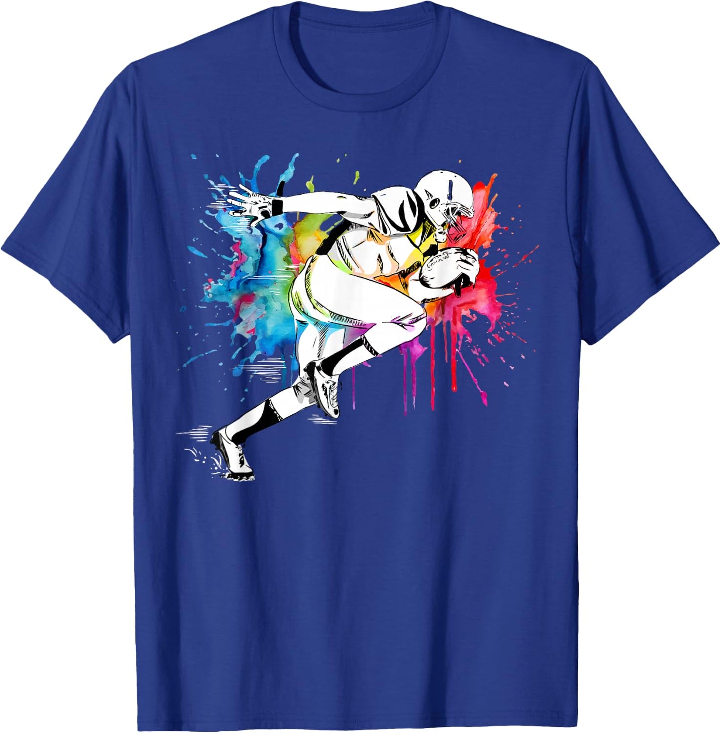 American Football Player Paint T-Shirt - T-Shirt | Royal