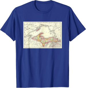 Michigan Upper Peninsula Map T-Shirt - T-Shirt | Royal