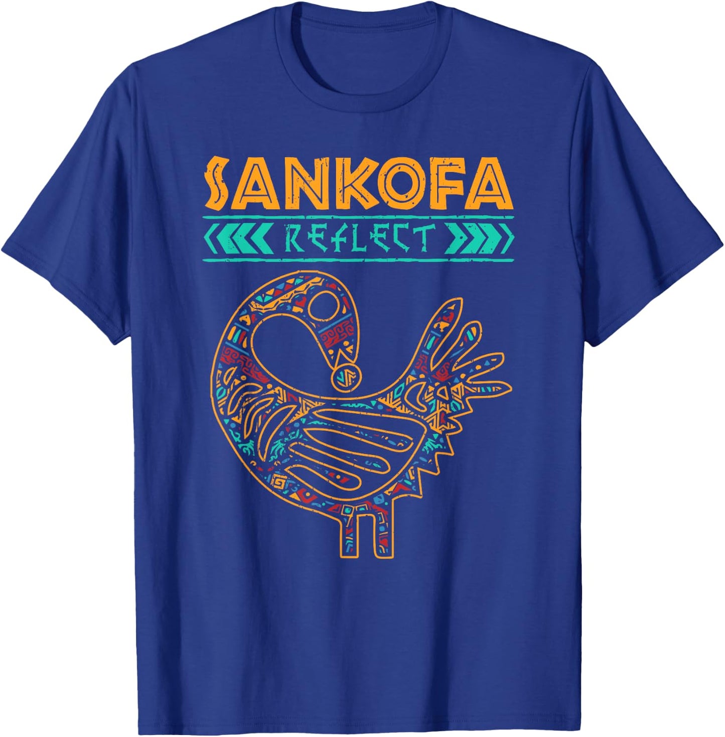 Black History Afrocentric Sankofa Tribal Design T-Shirt - T-Shirt | Royal