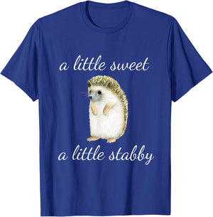 Cute Hedgehog A Little Sweet A Little Stabby Kids T-Shirt - T-Shirt | Royal