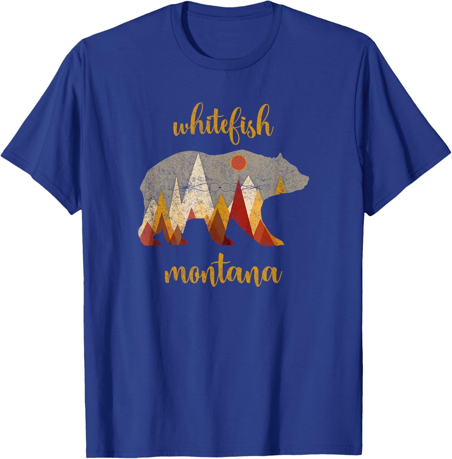Retro Whitefish Montana Shirt Whitefish Family Vacation T-Shirt - T-Shirt | Royal