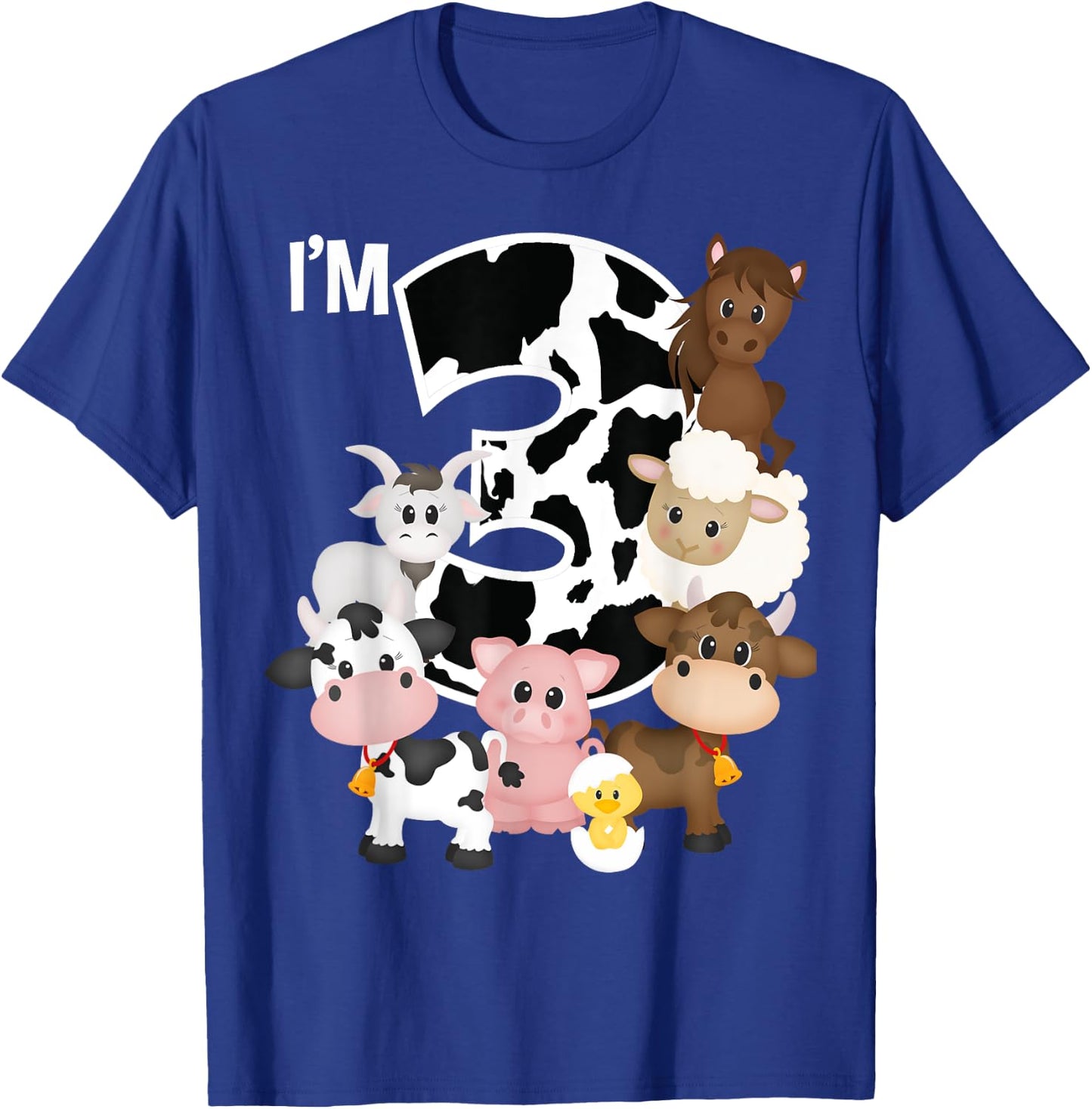 Farm Animals Barnyard Farm House 3rd Birthday Party Supply T-Shirt - T-Shirt | Royal