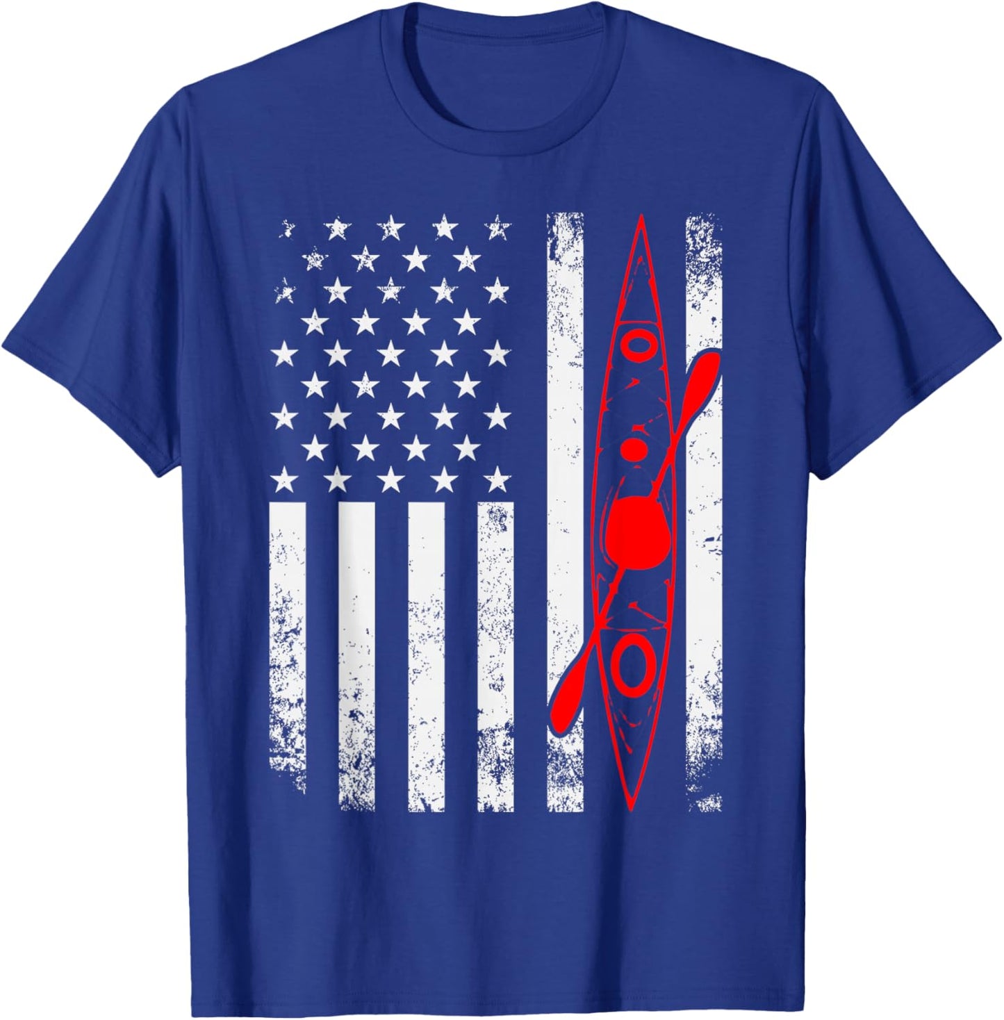 Kayak Lover Kayaking Canoe Paddling Water Sport Flag Kayaker T-Shirt - T-Shirt | Royal