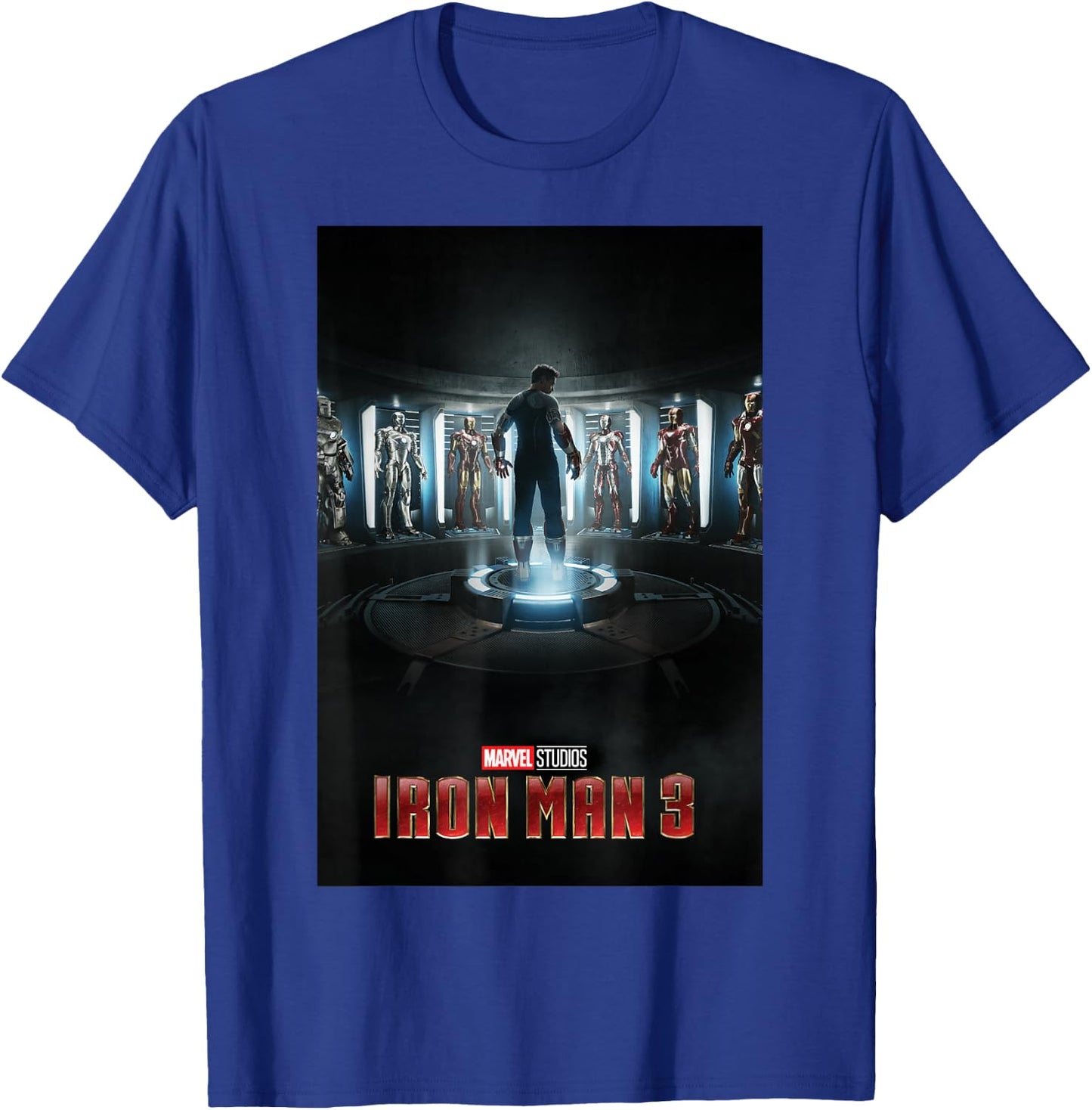 Marvel Studios Iron Man 3 Movie Poster Graphic T-Shirt - T-Shirt | Royal