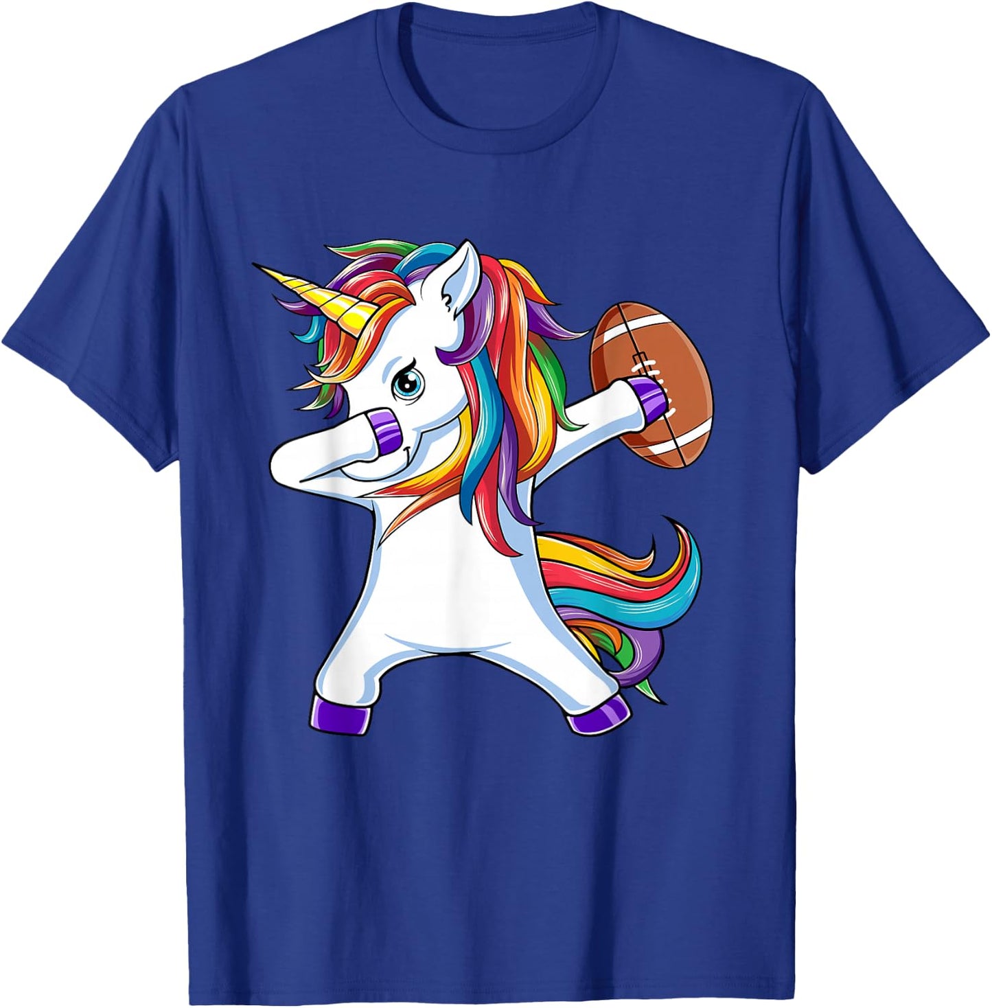 Funny Dabbing Unicorn American Football Gift Girls Women T-Shirt - T-Shirt | Royal