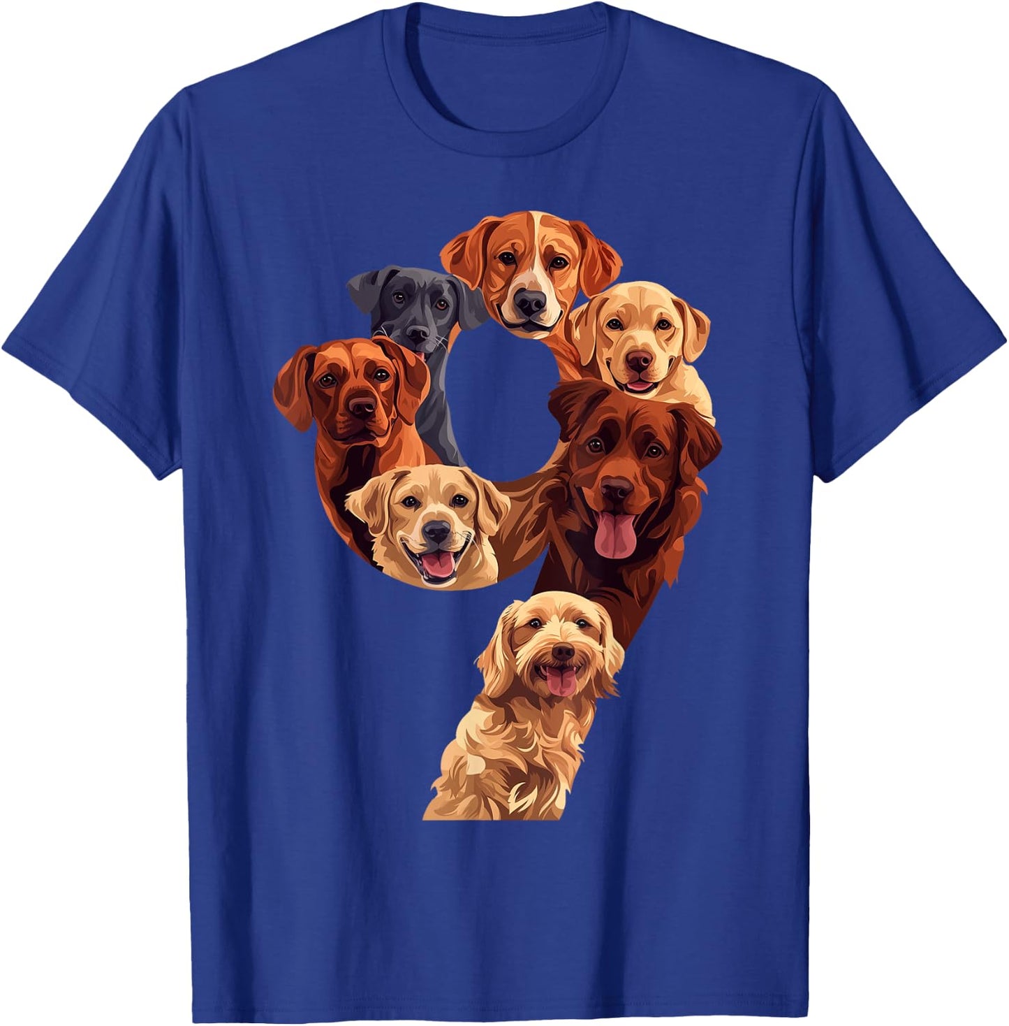 Fun 9th Birthday Dog Puppy Themed 9 Years Old Kids Boys Girl T-Shirt - T-Shirt | Royal