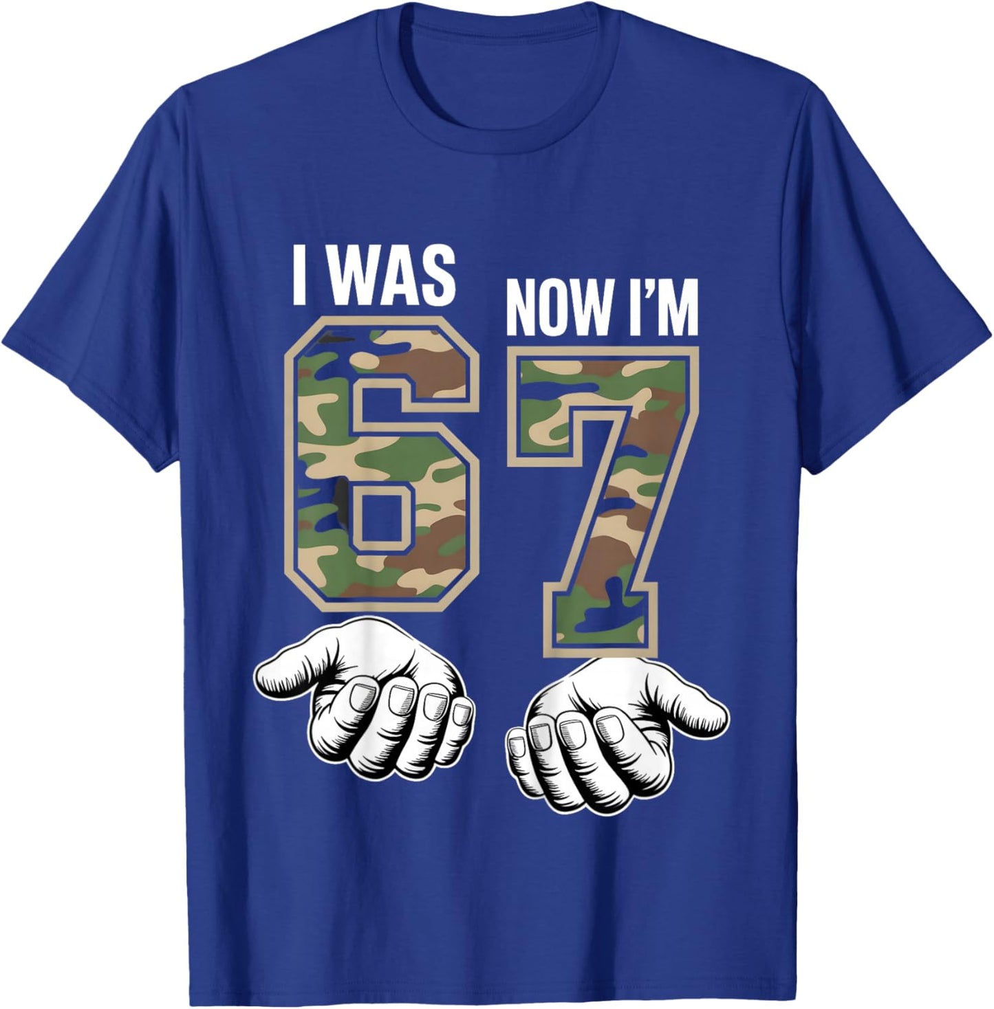 I was 6 Now Im 7 Year Old Camouflage 7 Birthday 6 7 Birthday T-Shirt - T-Shirt | Royal