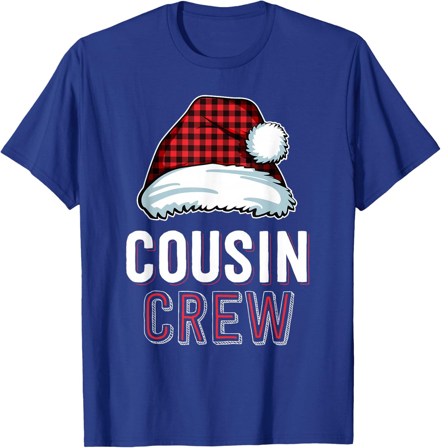 Cousin Crew Red Buffalo Plaid Family Matching Christmas T-Shirt - T-Shirt | Royal