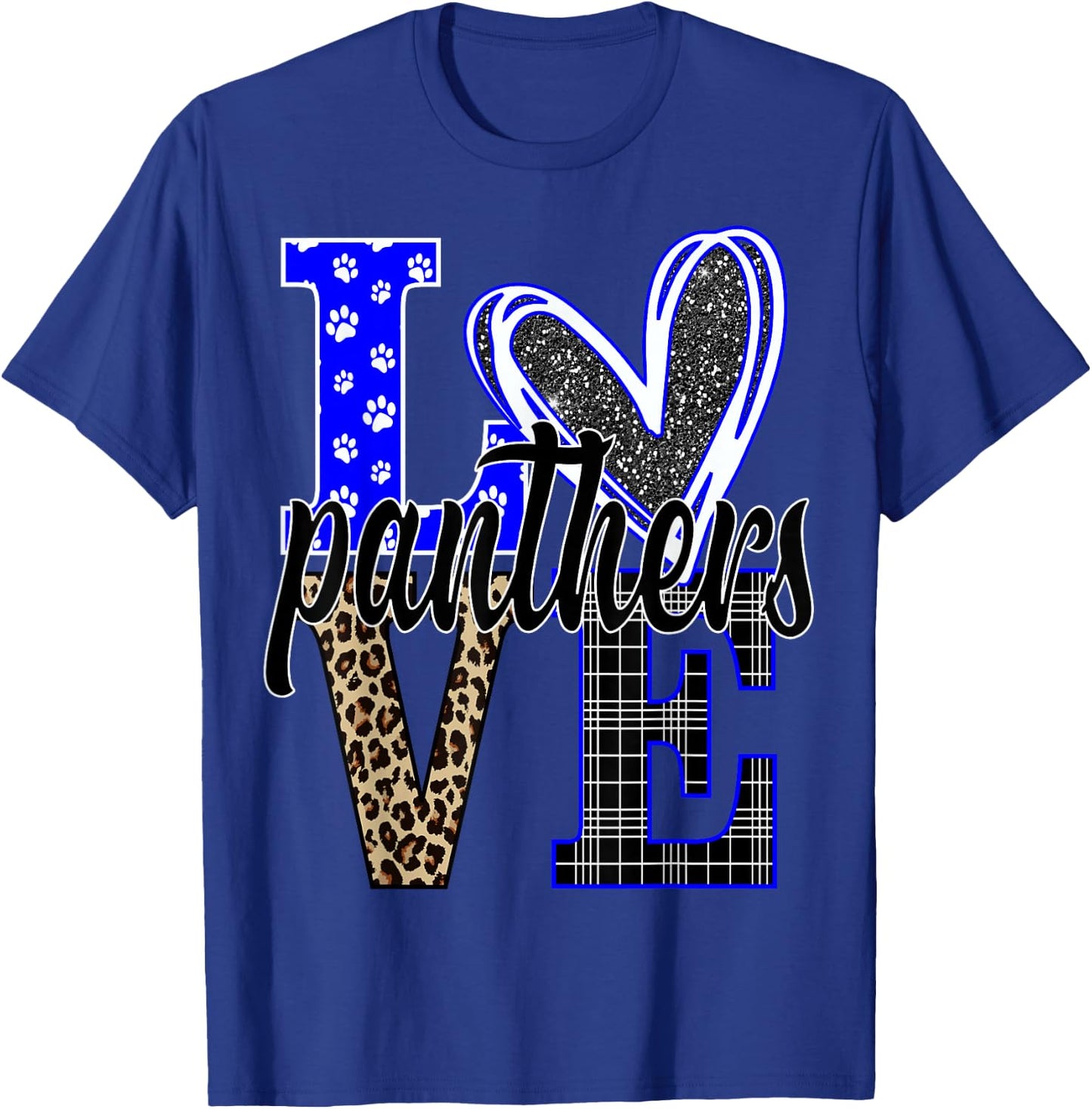 School Spirit Panthers Panther Pride Baseball Mom T-Shirt - T-Shirt | Royal