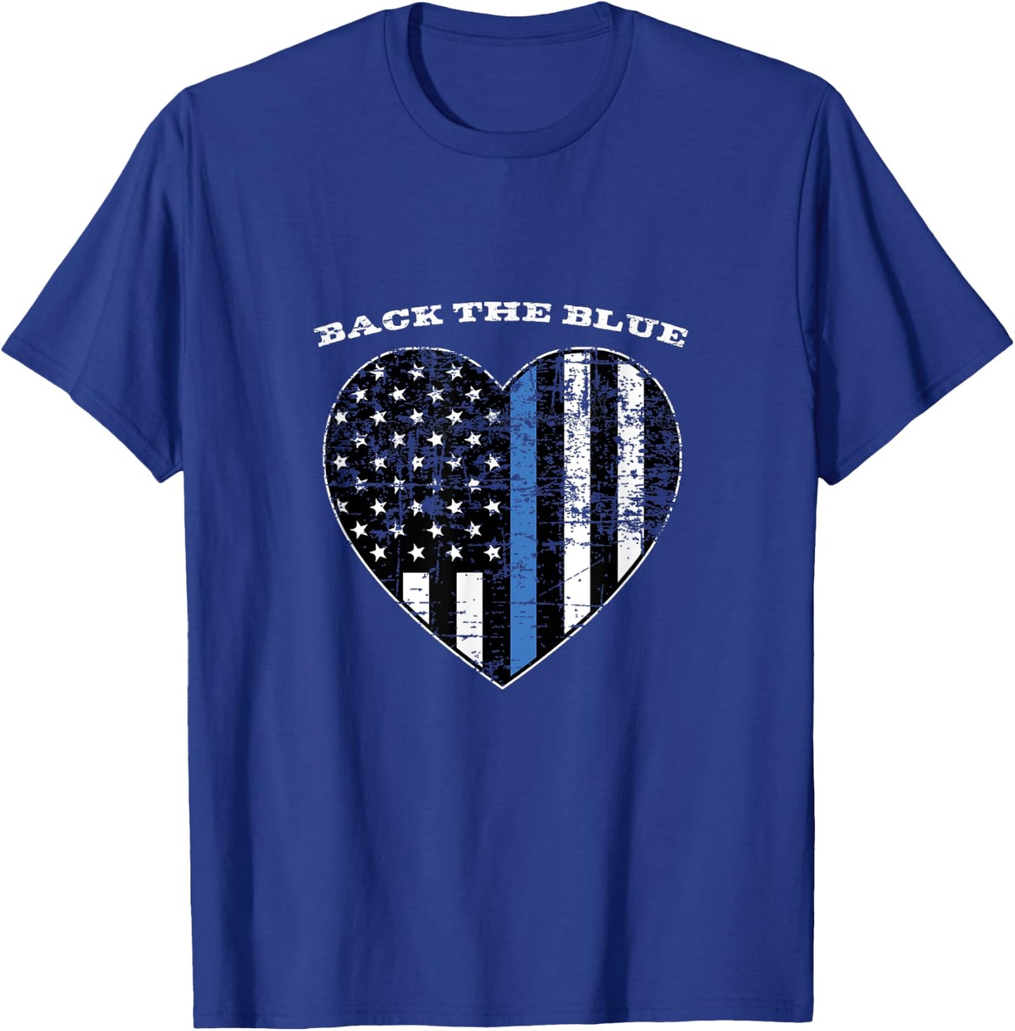 Back the Blue Thin Blue Line American Flag Police Support Men T-Shirt - T-Shirt | Royal